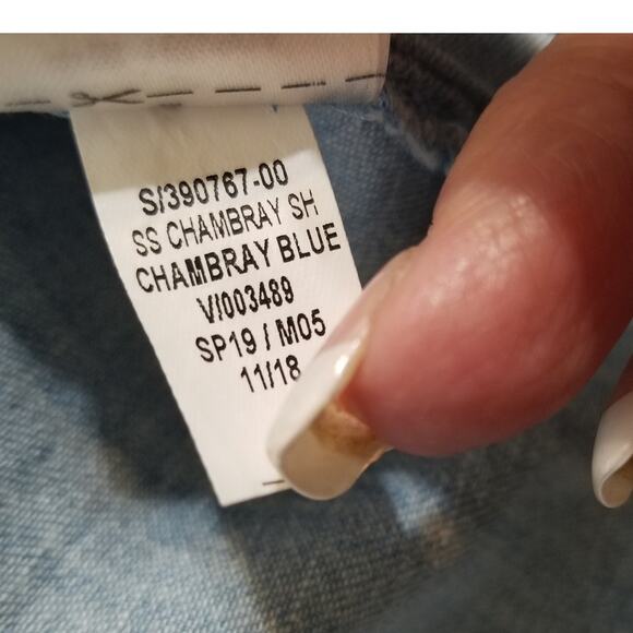 Old Navy Women's Blue Denim Shirt Dress Button Up Cap Sleeve 100% Cotton Size XS - Picture 8 of 8